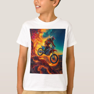 Motocross Rider Escaping Fire T-Shirt
