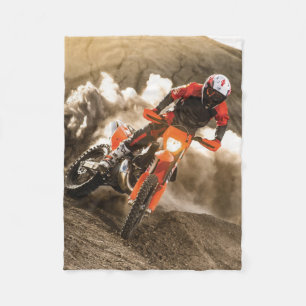 Motocross Rider Fleece Blanket