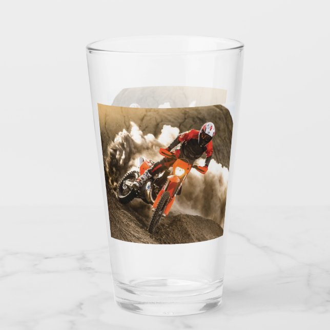 Motocross Rider Glass (Front)