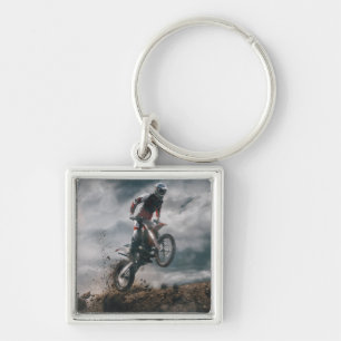 Motocross Rider Keychain
