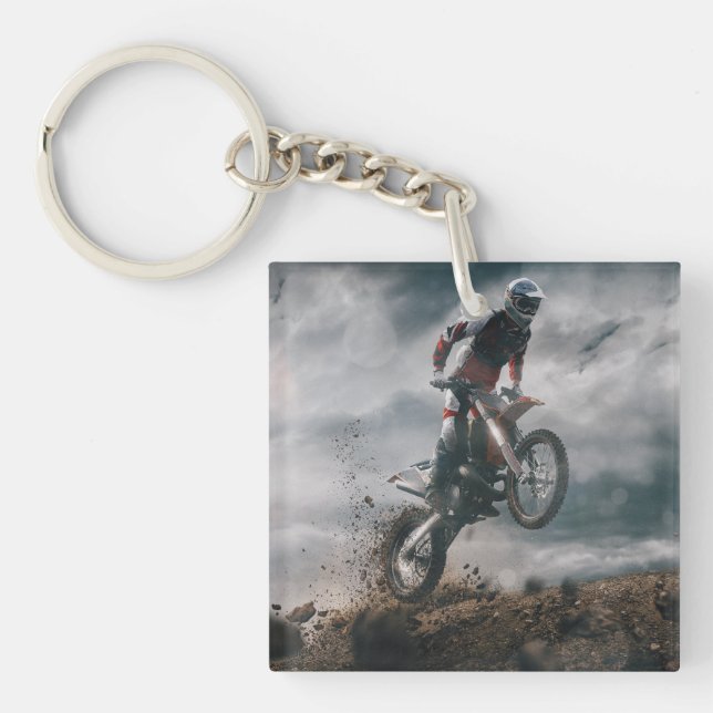 Motocross Rider Keychain (Front)