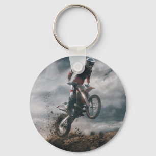 Motocross rider keychain