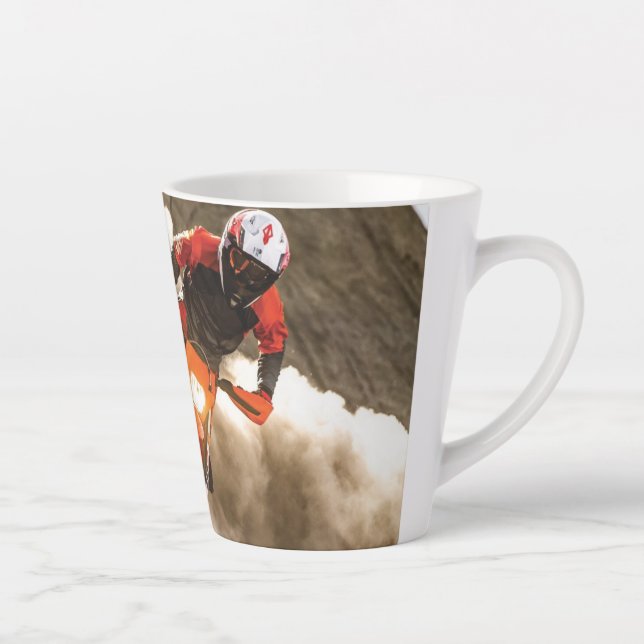 Motocross Rider Latte Mug (Right)