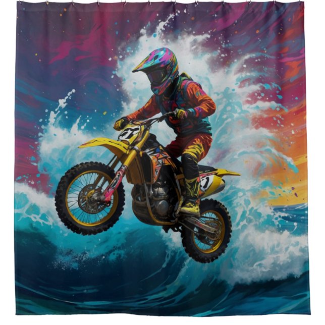 Motocross Rider Racing the Waves (Front)