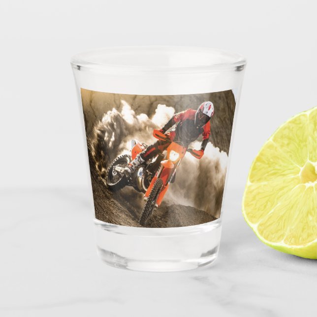 Motocross Rider Shot Glass (Front)