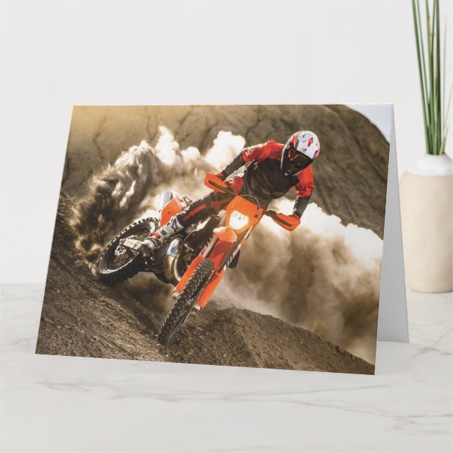 Motocross Rider Thank You Card (Front)