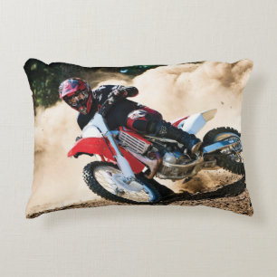 Motocross rider throw pillow
