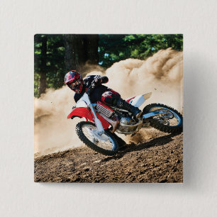Motocross rider throw pillow 2 inch square button