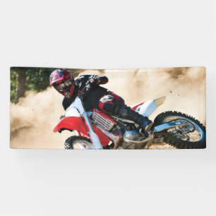 Motocross rider throw pillow banner