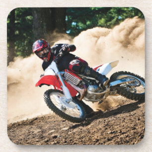 Motocross rider throw pillow coaster