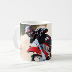 Motocross rider throw pillow coffee mug