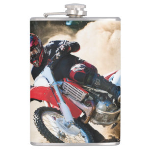 Motocross rider throw pillow hip flask