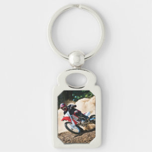 Motocross rider throw pillow keychain