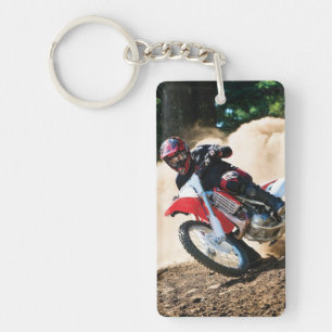 Motocross rider throw pillow keychain