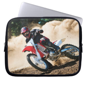 Motocross rider throw pillow laptop sleeve