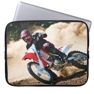 Motocross rider throw pillow laptop sleeve