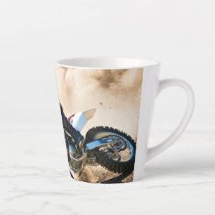 Motocross rider throw pillow latte mug