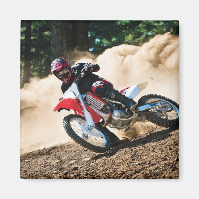 Motocross rider throw pillow magnet (Front)