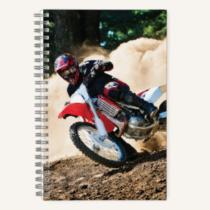 Motocross rider throw pillow notebook