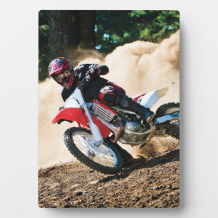 Motocross rider throw pillow plaque