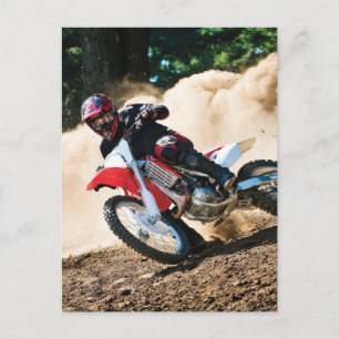 Motocross rider throw pillow postcard