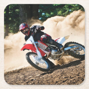 Motocross rider throw pillow square paper coaster