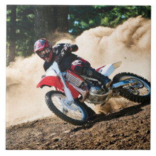 Motocross rider throw pillow tile