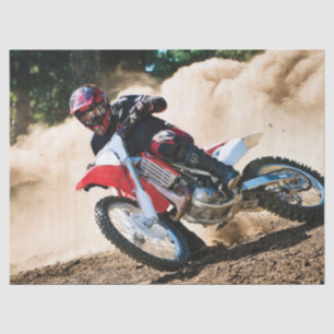 Motocross rider throw pillow tissue paper