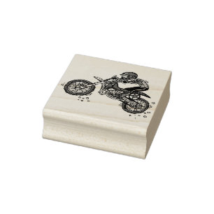 Motocross Rubber Stamp
