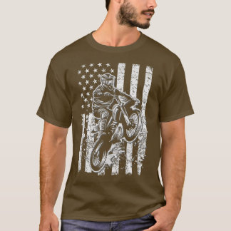 Motocross s USA American Flag Dirtbike T-Shirt