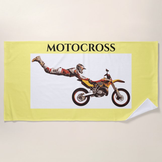MOTOCROSS serviette de plage. (Devant)