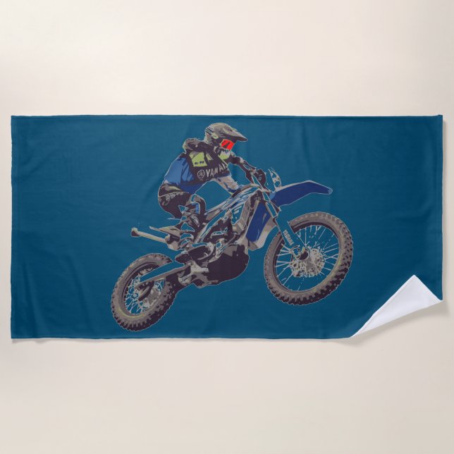 MOTOCROSS serviette de plage. (Devant)