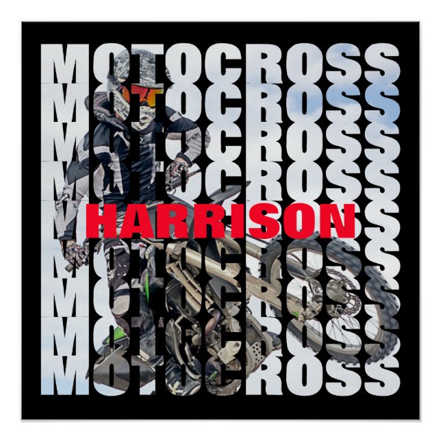 Motocross Sports Dirt Biker Personalized Poster (Front)