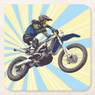 Motocross Square Paper Coaster