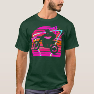 Motocross Vaporwave Sunset Dirt Bike Synthwave T-Shirt