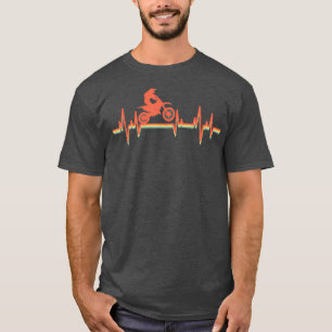 Motocross Vintage Retro Heartbeat Gift T-Shirt
