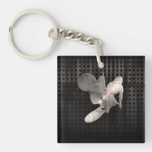 Motocross Whip; Cool Black Keychain