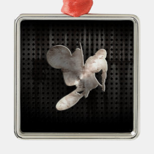 Motocross Whip; Cool Black Metal Ornament