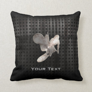 Motocross Whip; Cool Black Throw Pillow