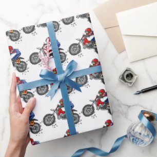 Motocross Wrapping Paper, Dirt Bike Gift Wrap