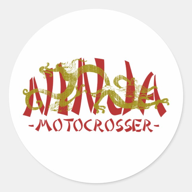 Motocrosser Dragon Ninja Classic Round Sticker (Front)