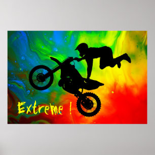 Motocrossing in a Solar Flare Up Poster