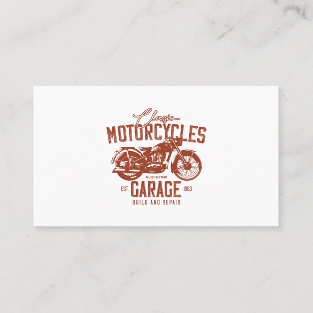 motocycle garage business card (Front)
