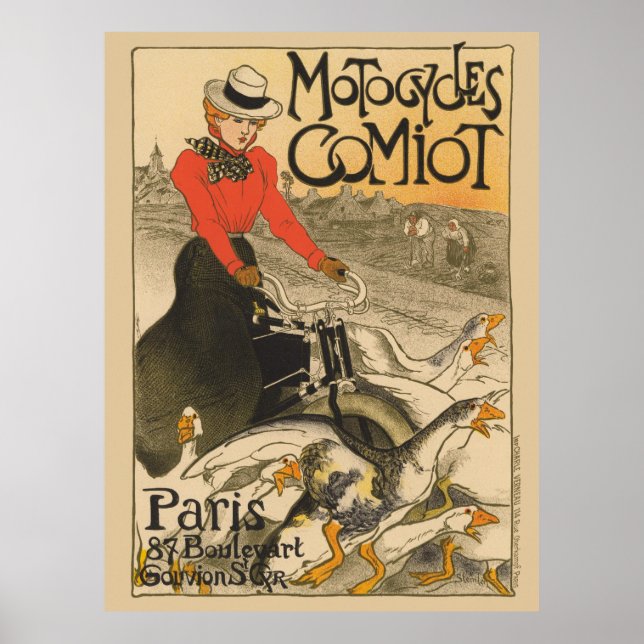 Motocycles Comiot France Poster vintage 1899 (Devant)