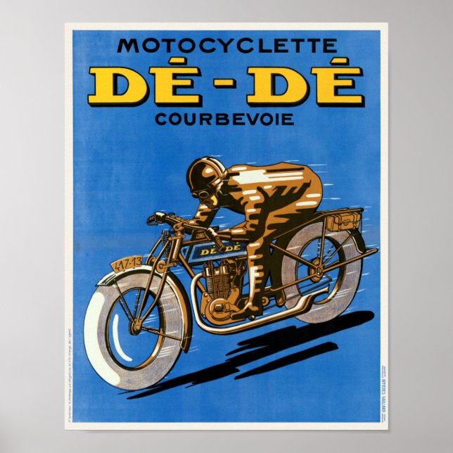 Motocyclette De-De France Vintage Poster 1927 (Front)