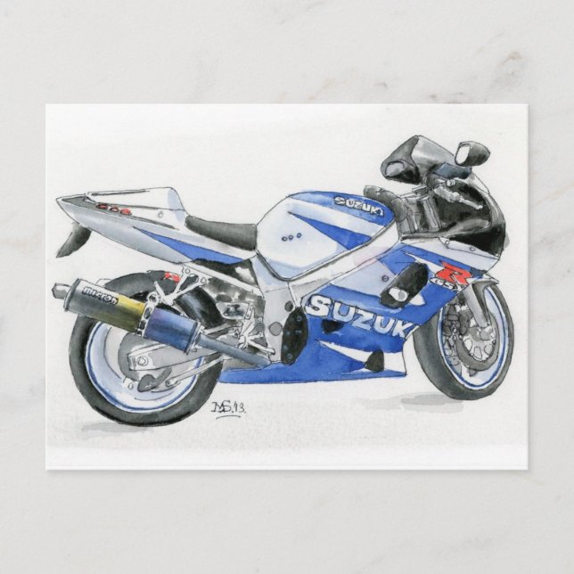 Motocyclette de Suzuki de carte postale de (Devant)