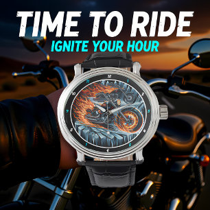Motocyclettes en flammes, montre aux éclats de gla