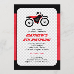 Motor Bike Birthday Invitation