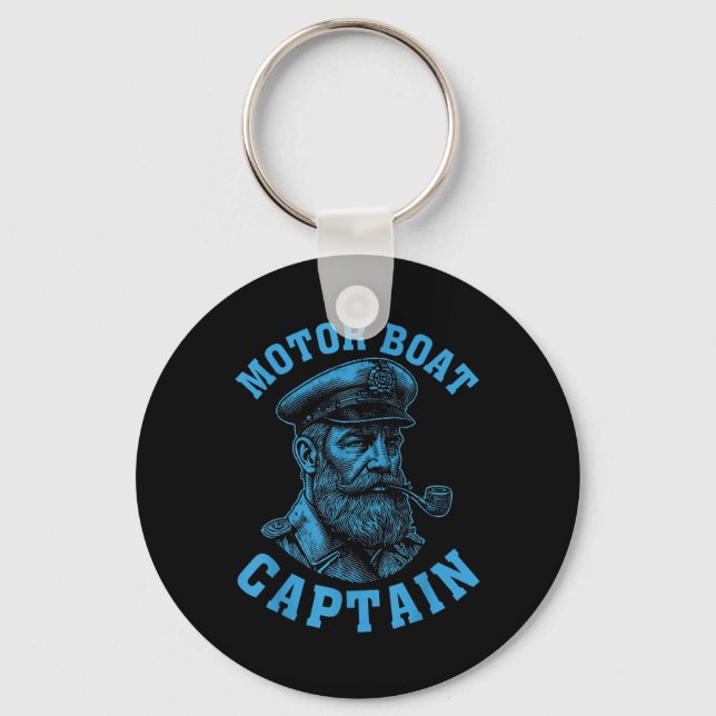 Motor Boat Captain _1  Keychain (Front)