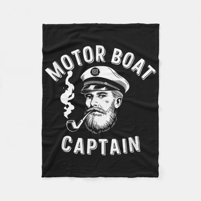 Motor Boat Captain Fast Waters Nautical Adventure  Fleece Blanket (Front)